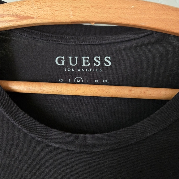 Guess Black Long Sleeve Logo Tee Size M – Men’s Classic Streetwear Essential - Picture 3 of 6